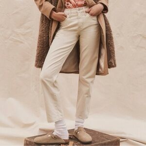 J. Crew Slouchy Boyfriend Jeans Ecru Cream Beige 100% Cotton‎ NWT Size 26 (US 2)